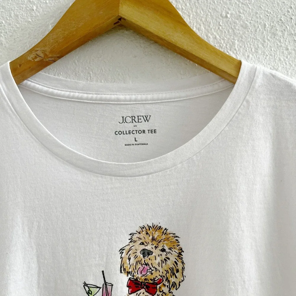 J. CREW Long Sleeve Cocktail Dogs Graphic Tee Size Large